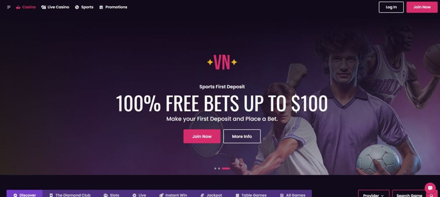 VegasNow welcome bonus